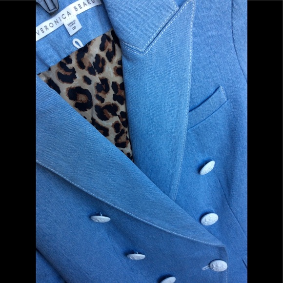 NEW Veronica Beard Denim Double Breasted Blazer 00 - Picture 5 of 7